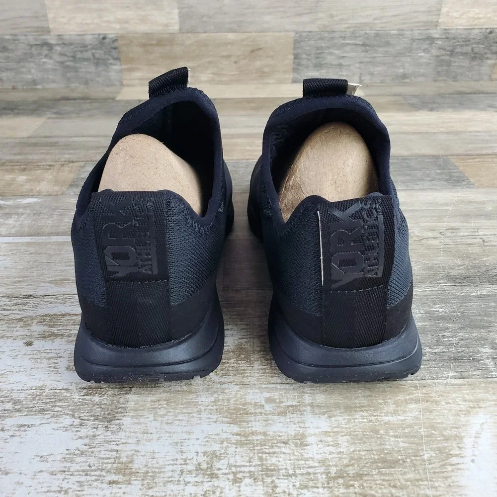 York Athletics The Gail Shoes Mens 8 / Womens 9.5 Black Slip On Sneakers